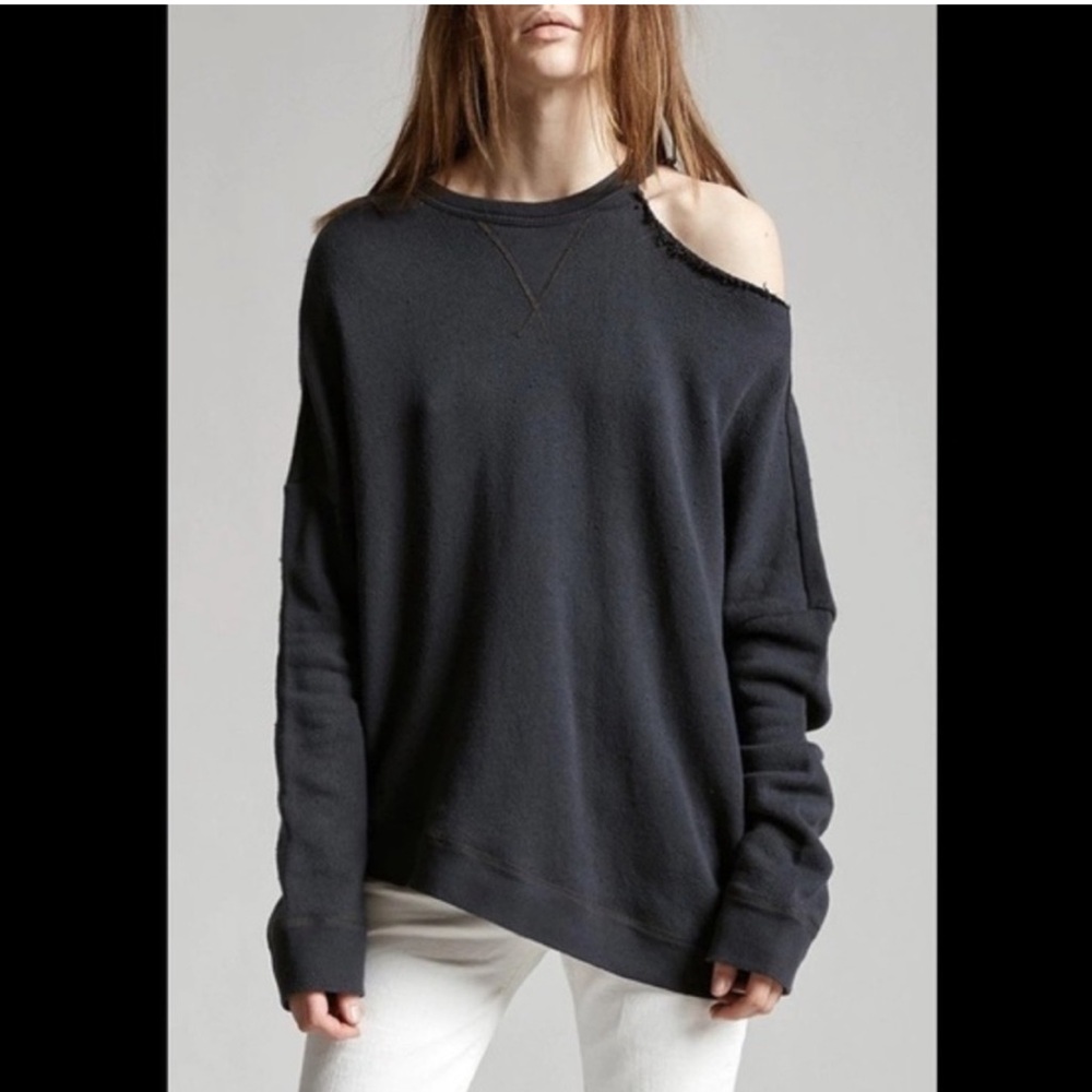 R13 Black Off-Shoulder Sweater L